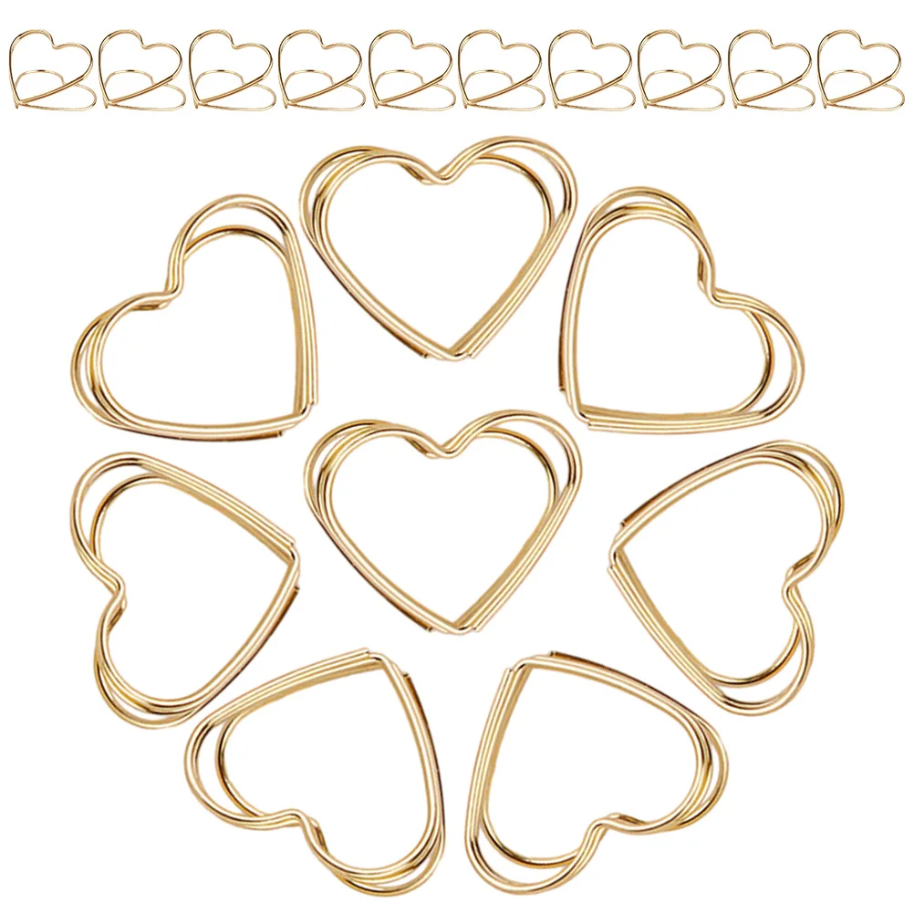 

32pcs Heart Clips Metal Photo Holders Place Metal Table Number Holders Cards Table Number Business Card Creative Gift