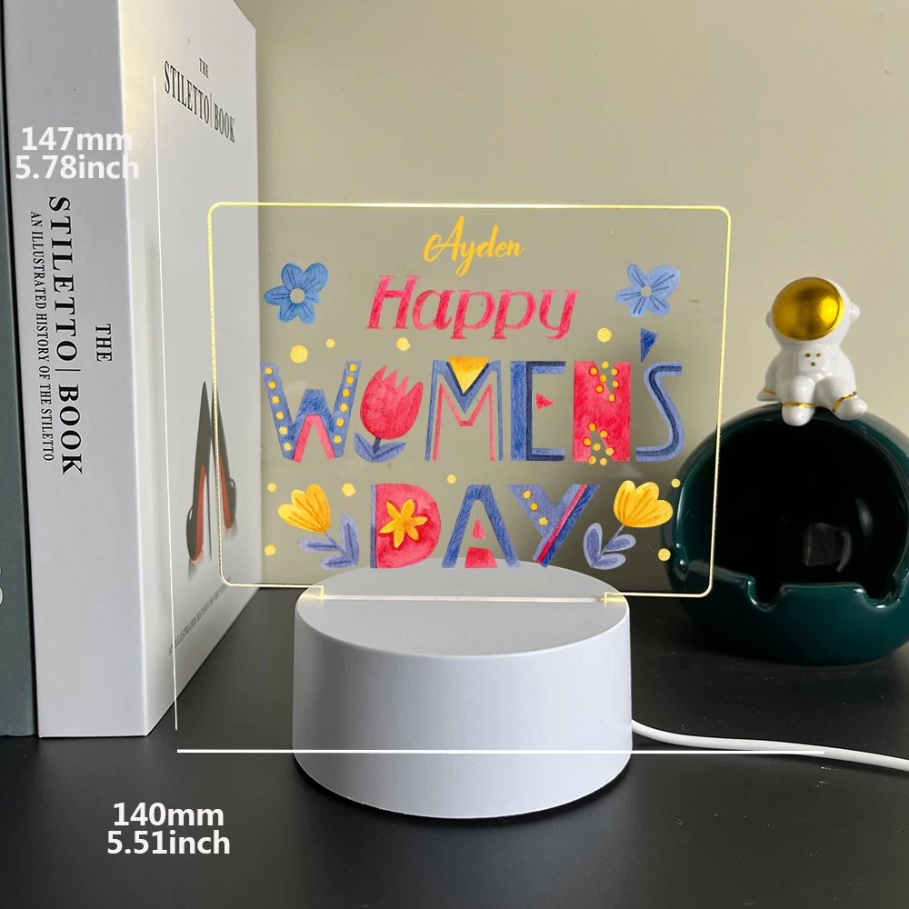 Personalized Love 2D Night Light flower 3D Visual Design for Home Bedroom decoration, children's birthday and Christmas gifts