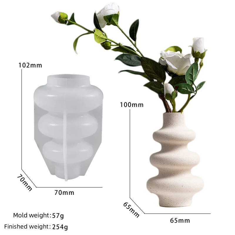 Irregular Vase Silicone Mold DIY Vase Ornament Decoration Plaster Cement Resin Mold Crafts Home Decoration