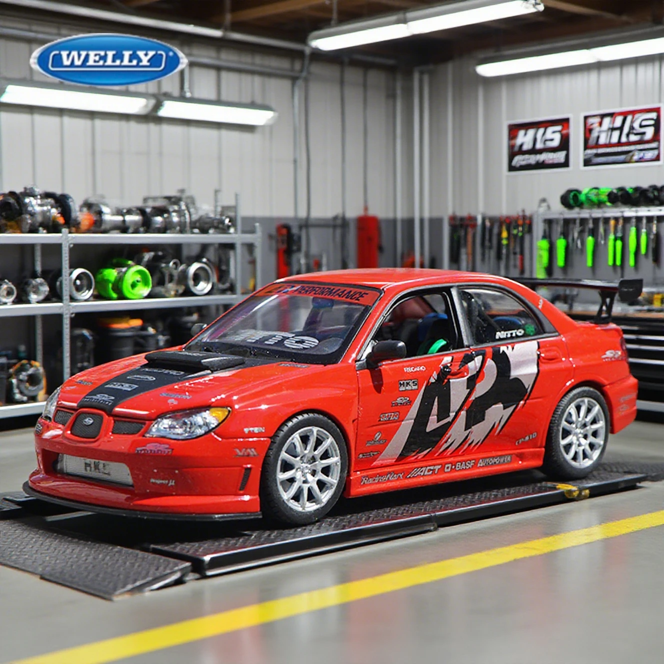 

WELLY 1:24 APR Subaru lmpreza Performance, легкосплавный автомобиль, литье под давлением и игрушечный транспорт, модель автомобиля, миниатюрная масштабная модель автомобиля, игрушка для детей