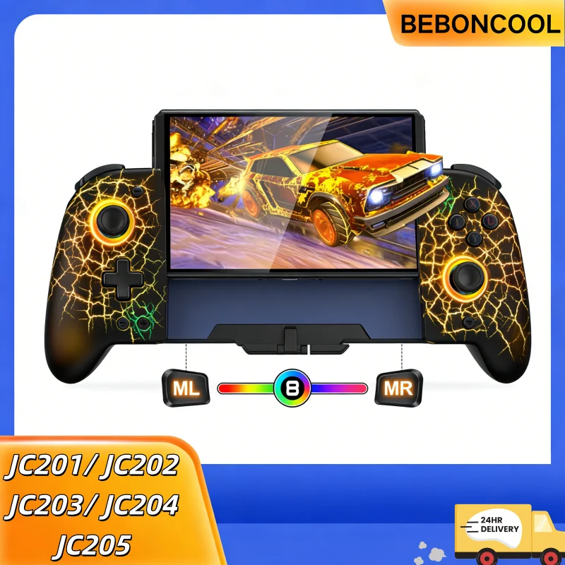 

Игровой геймпад BEBONCOOL JC201 с RGB-подсветкой, джойстиком, хранилищем для игровых карт и программируемыми кнопками для Switch/OLED