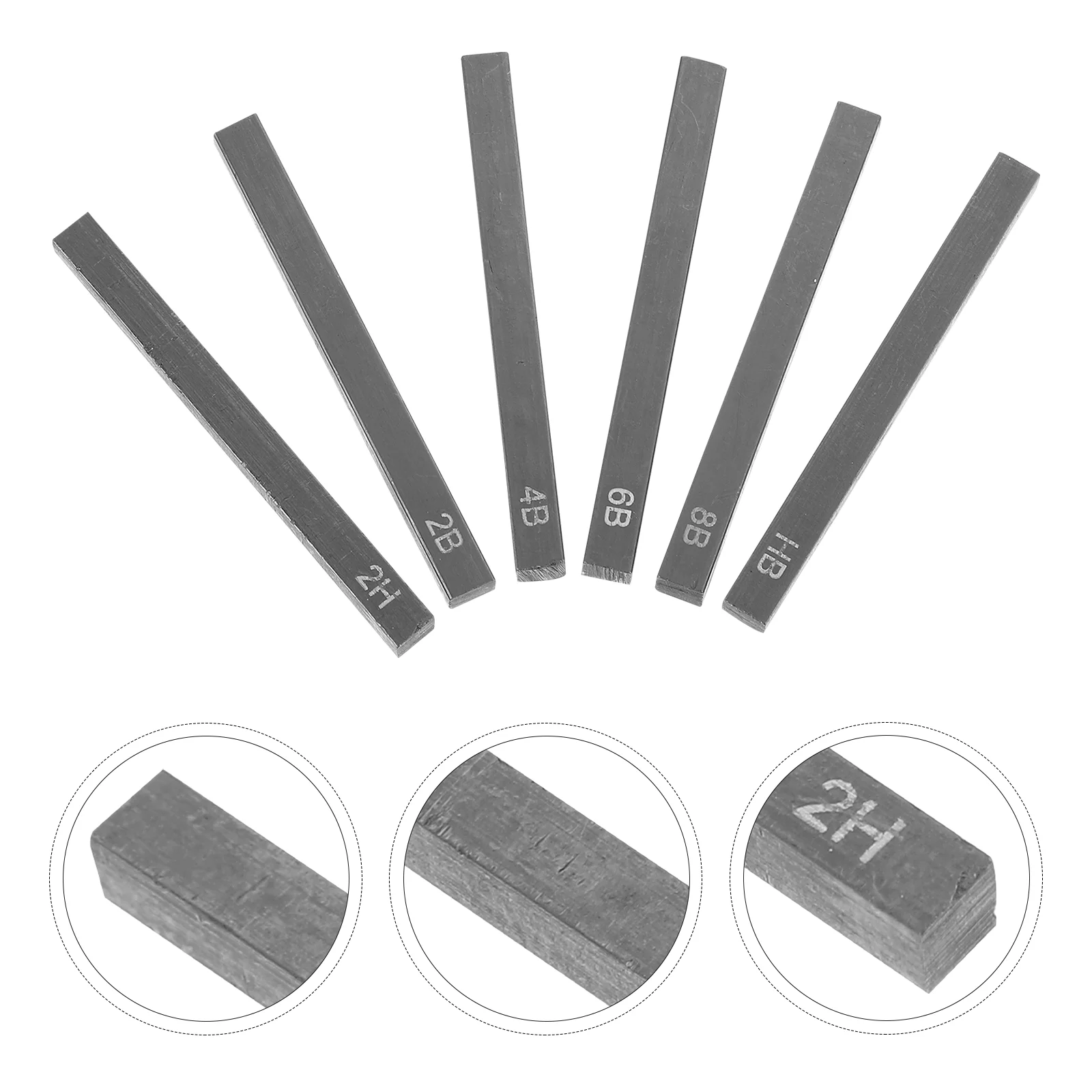 6 Pcs Sketch Carbon Square Bars Compressed Charcoal Rods Sticks Sketching Lead Pencils