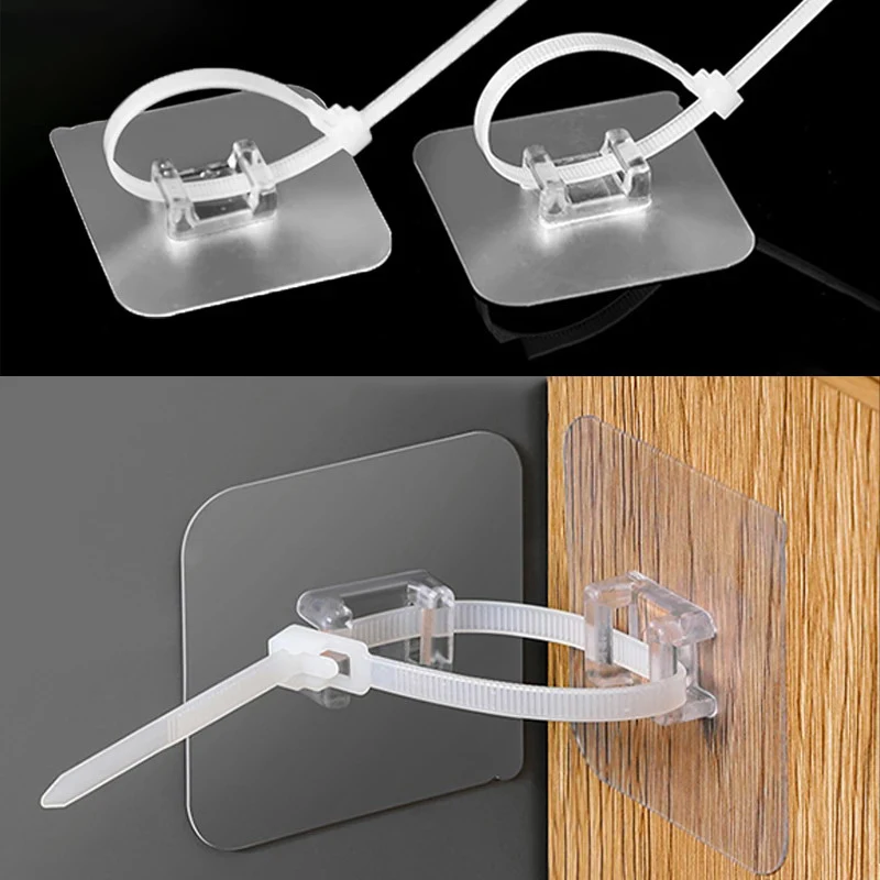 Wall-Mounted Gancho Sem Costura Adesivo, Strong Pipe Tie, Gancho Transparente, Acessórios de Patch, Suporte Sem Soco, Fivela, 5Pcs