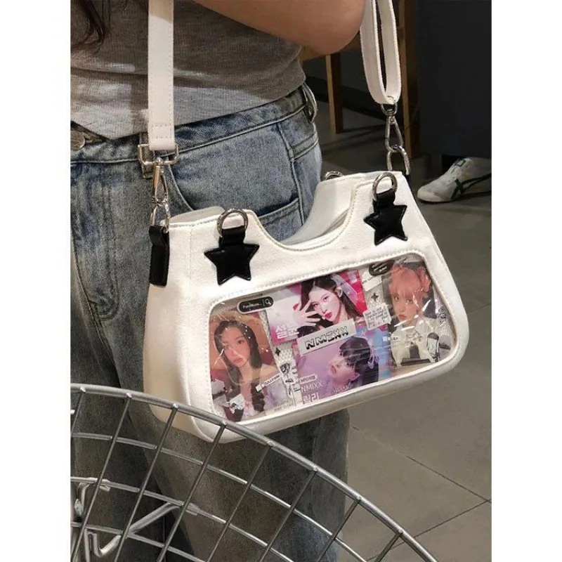 Cowboy Transparent Crossbody Bag Daily Matching Original Vintage Spicy Girl Y2k Single Shoulder Japanese Handbag Fashion Item