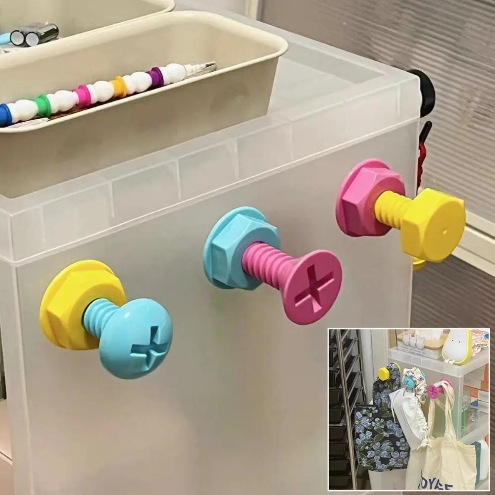 New Self-adhesive Wall Hook Candy Color Home Decor Non Punching Hooks Easy to Use for Bag Storage Organizer Decorative Hooks