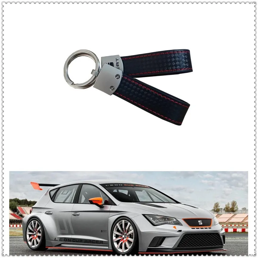 Unisex Business Keyring Fashion Leather Metal Seat Badge Pendant Keychain For seat  FR leon mk3 mk2 5f lbiza Altea Arona MII