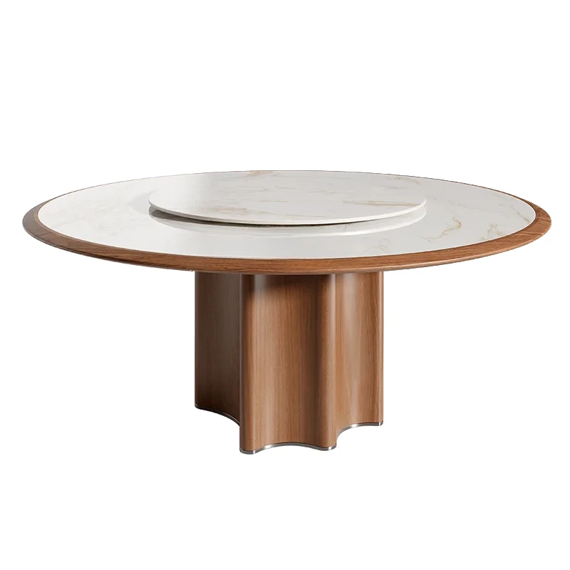 

Легкий роскошный круглый стол в итальянском стиле, минималистичный круглый микролитовый светильник Lazy Susan, большой плоский слой