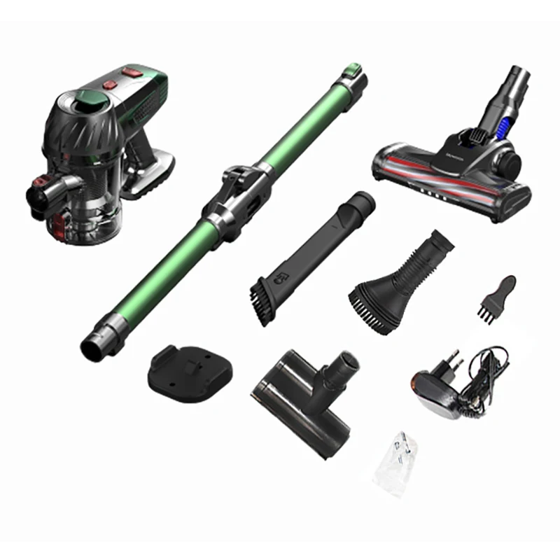 مكنسة كهربائية محمولة لاسلكية 15kPa شفط قوي بطارية قابلة للإزالة إضاءة LED 40 دقيقة وقت التشغيل منظف أرضيات المنزل