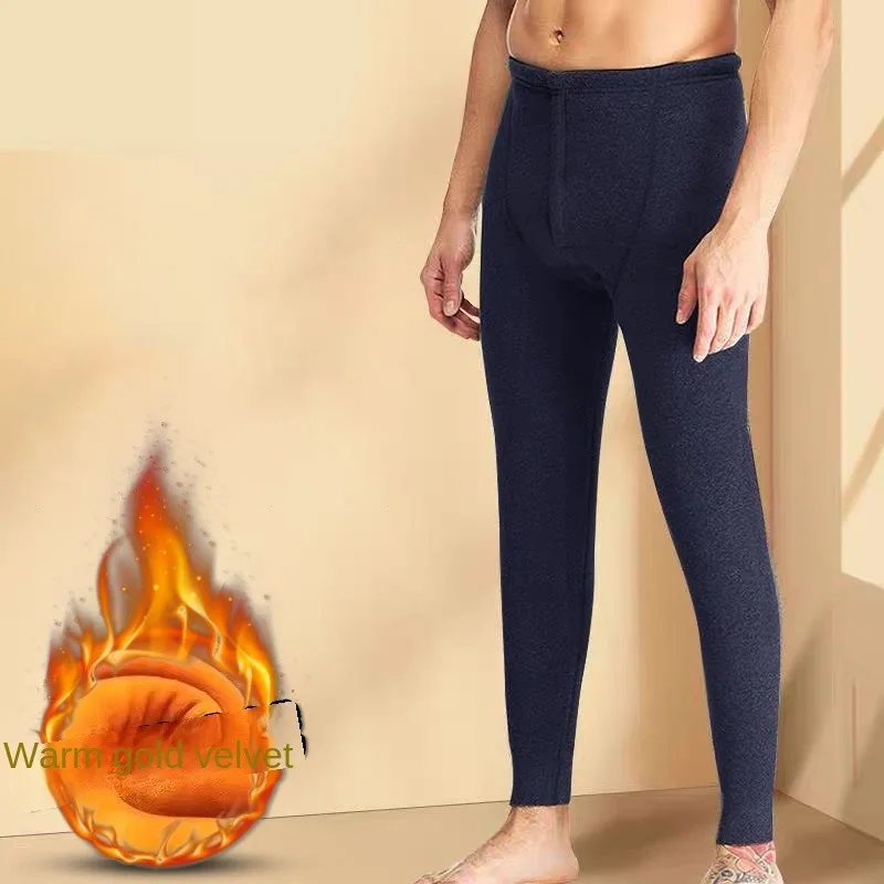 

2025 Autumn Pants Men's All Cotton A-class Antibacterial and Heat resistant Comfortable Velvet Non trace Underpants Men's Winter