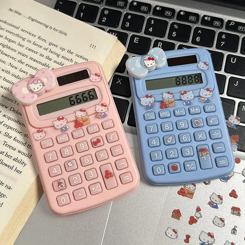 Hello Kitty Rekenmachine Mooie Cartoon Mini Klein en Compact Draagbaar met Rekenmachine Nieuwe Mode Originaliteit Mute Examen Specifiek