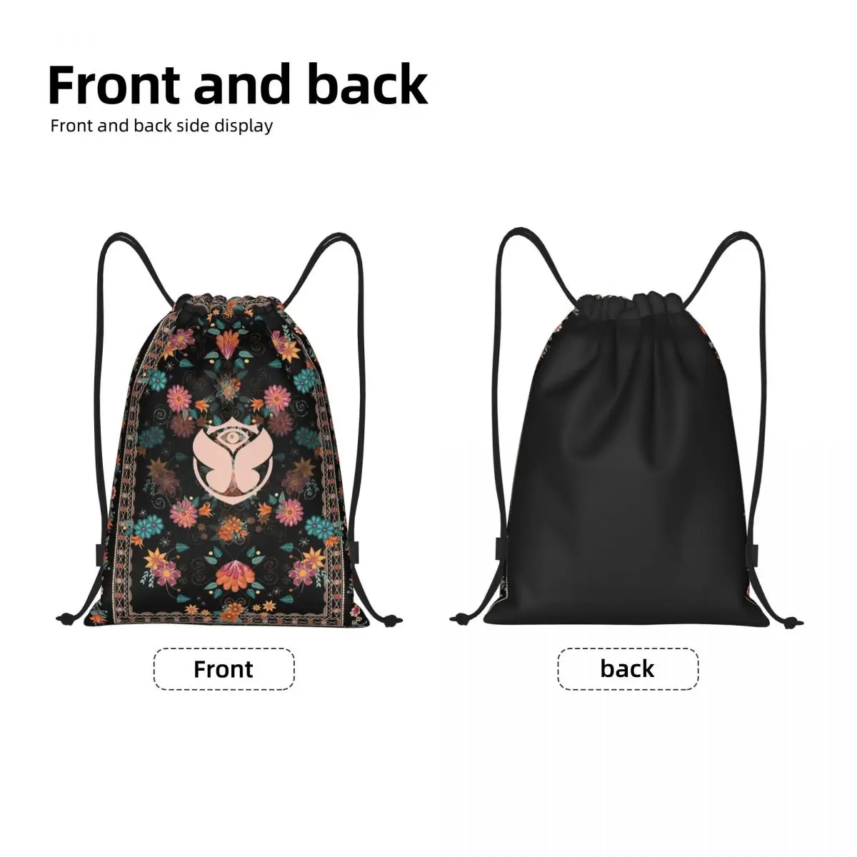 حقيبة ظهر برباط لمهرجان الموسيقى من تومورولاندز، حقيبة رياضية للصالة الرياضية، حقيبة بسلسلة للتمرين #6