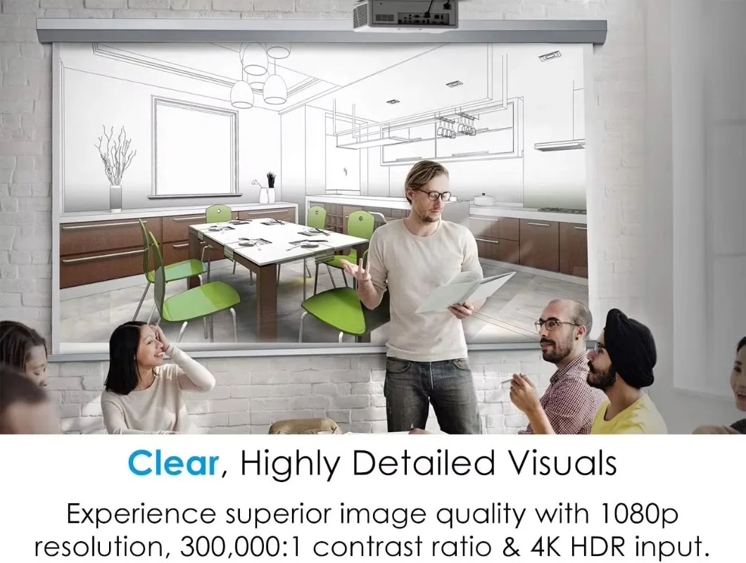 Optoma ZH406ST 4K HDR Input Video Projector, Short Throw 4200lumens DLP Proyector with 10W*2 Speaker Laser Lamp Beamer