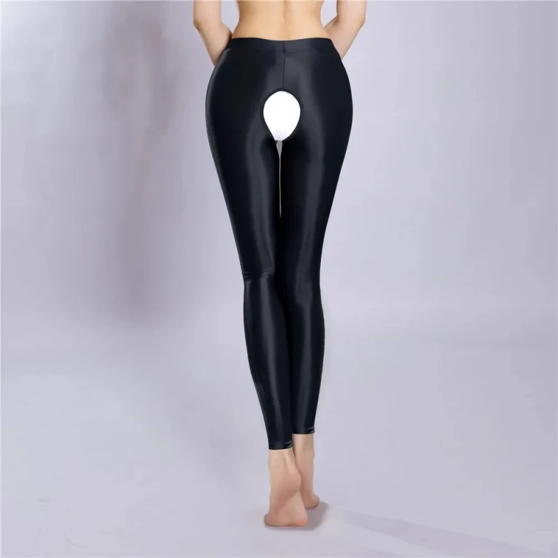 プラスサイズ ソフトサテン シェイピング パンティストッキング オイルシャイニー コンプレッション スポーツ ヨガ レギンス レディース セクシー ナインポイント ペンシルパンツ