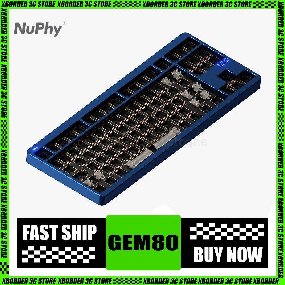 NuPhy Gem80 Customized Keyboard Wired Aluminium Alloy Hotswap Gaming Mechanical Keyboard Accessory for Computer Gamer Man Gifts