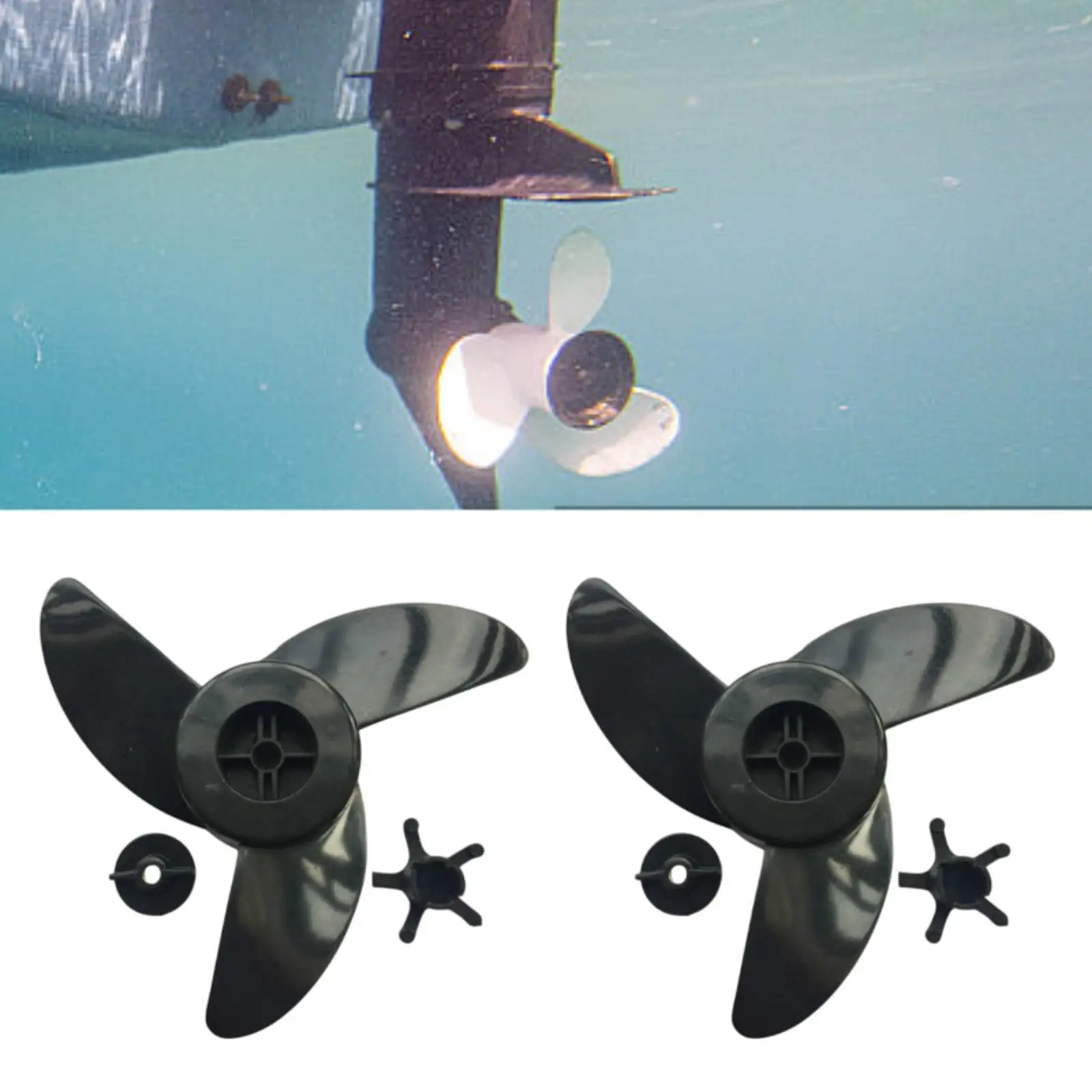 

2 Pieces Boat Propellers Multipurpose Wear Resistance Replacement Propellers for Dinghy Yachts Marine Speedboats Fishing Boats