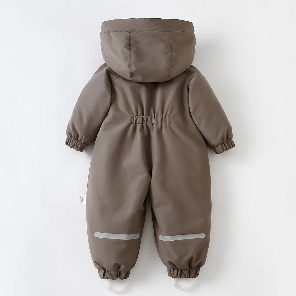 2-5 Jahre Kinder Kapuzen- und Plüsch-Ski-Overall, Winter-Outdoor-Schneekleidung für Kinder – Detail 8