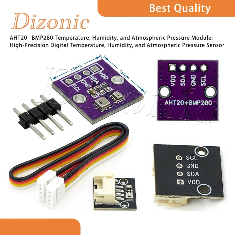 Dizonic AHT20+BMP280 High-Precision Digital Temperature, Humidity, and Atmospheric Pressure Sensor Module