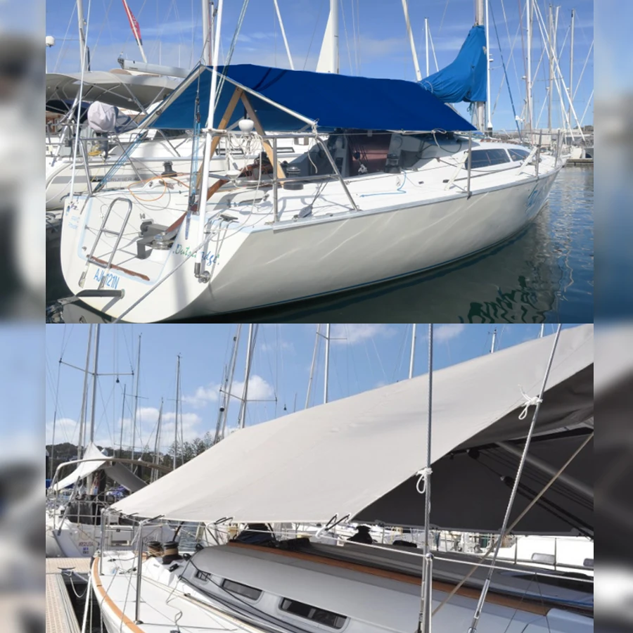 

Простая установка солнцезащитной ткани для парусника — покрытие высокой плотности, устойчивость к плесени и коррозии, морская помощь на открытом воздухе