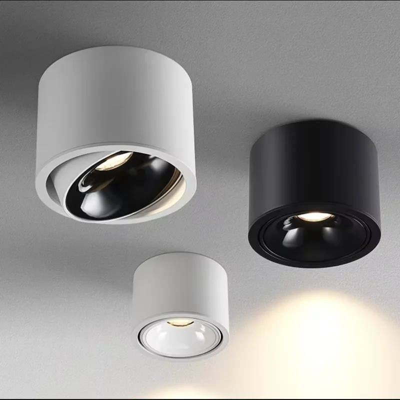Ultra Thin Circular LED Downlight Adjustable Angle Household Ceiling Light 7W 10W 15W 18W Anti Glare Living Room Bedroom Light