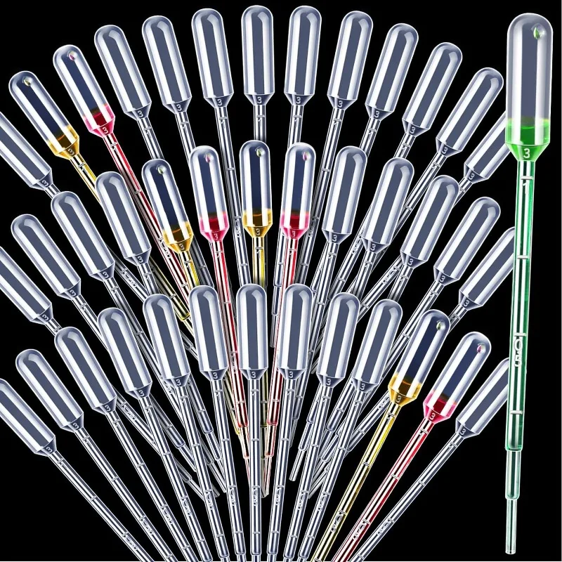 50PCS 3ml Transfer Pipettes Essential Oil Perfume Dropper Disposable Plastic Liquid Pipette