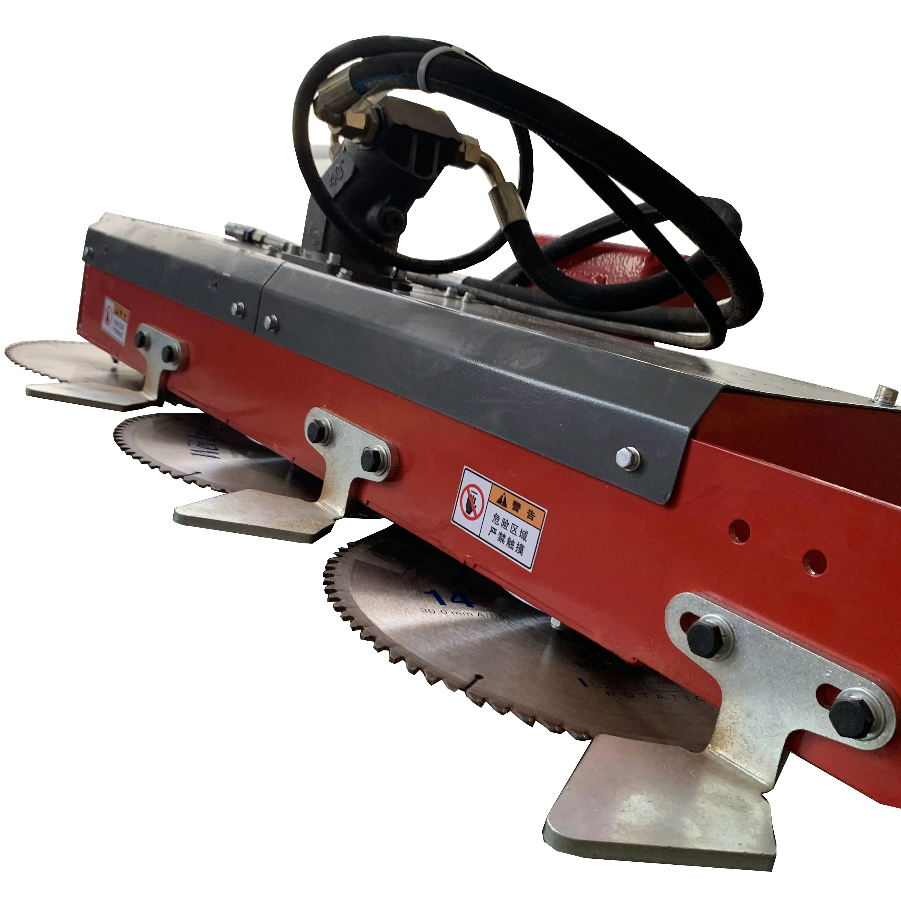 Heavy Duty 3 Head Engine & Pump Tractor Mounted Hedge Cutter With Trim Saw Brush Heads
