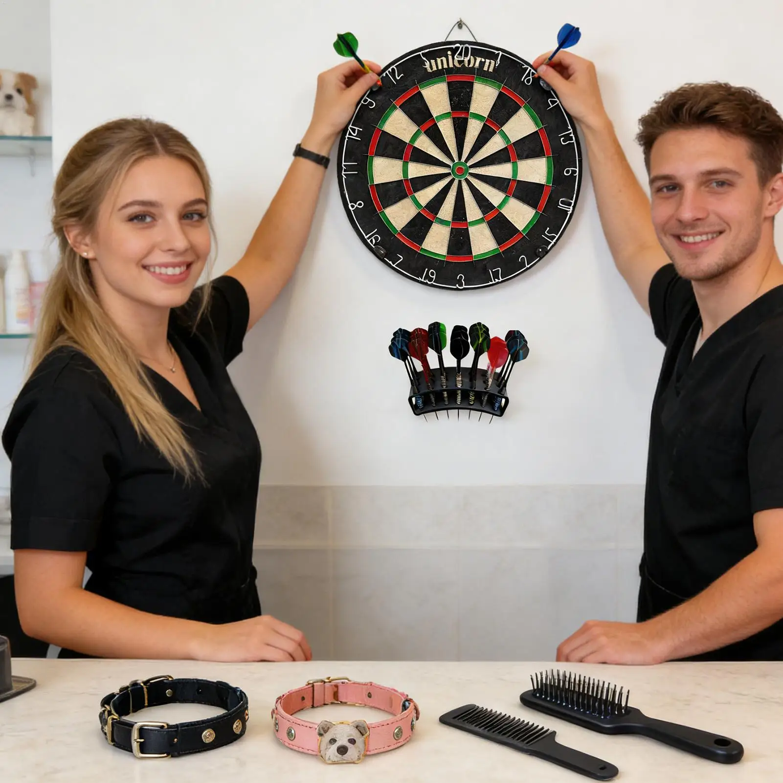 Space-Saving Wall Mount Dart Holder Organizer & Display Rack for Darts and Accessories, Perfect for Office, Bar, Club, Game Room