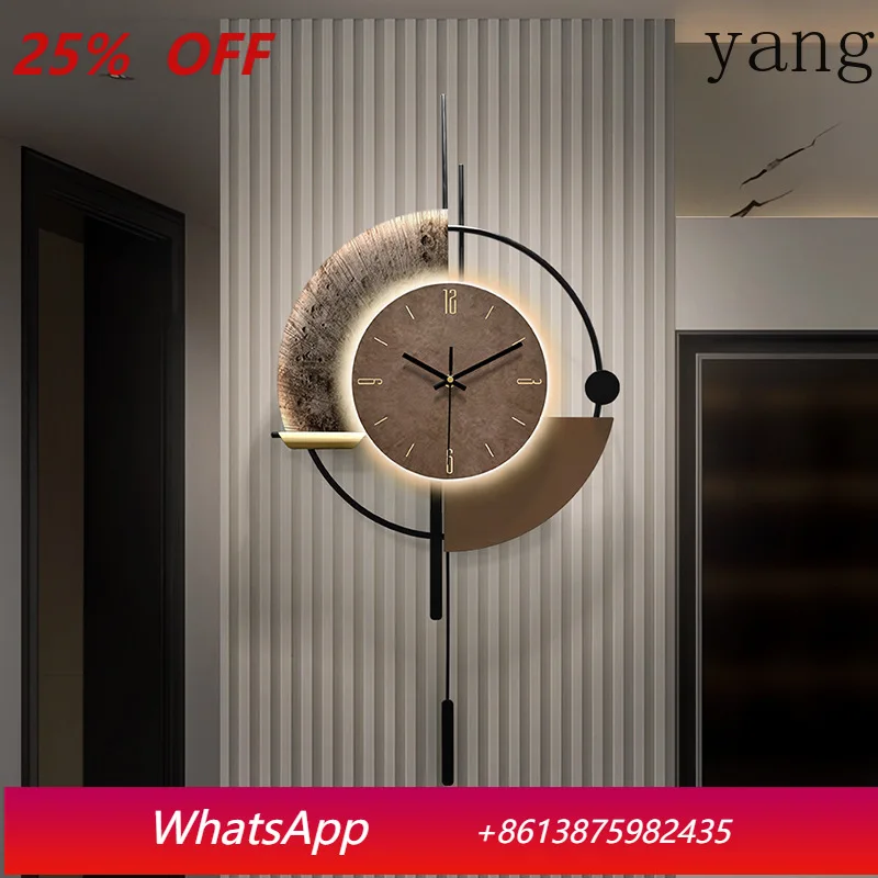 CX TV background wall grille decorative clocks living room clock wall high sense