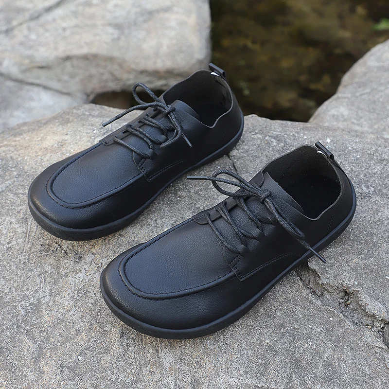 Summer Minimalist Shoe Big Size Men's and Women's Wide Toe Barefoot Casual Artificial Leather Lightweight Walking Sports Shoes