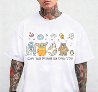Star Wars May The Force Be With You Shirt Star Wars Day Tee Star Wars Chewbacca R2D2 C3PO Ewok Porg Shirt