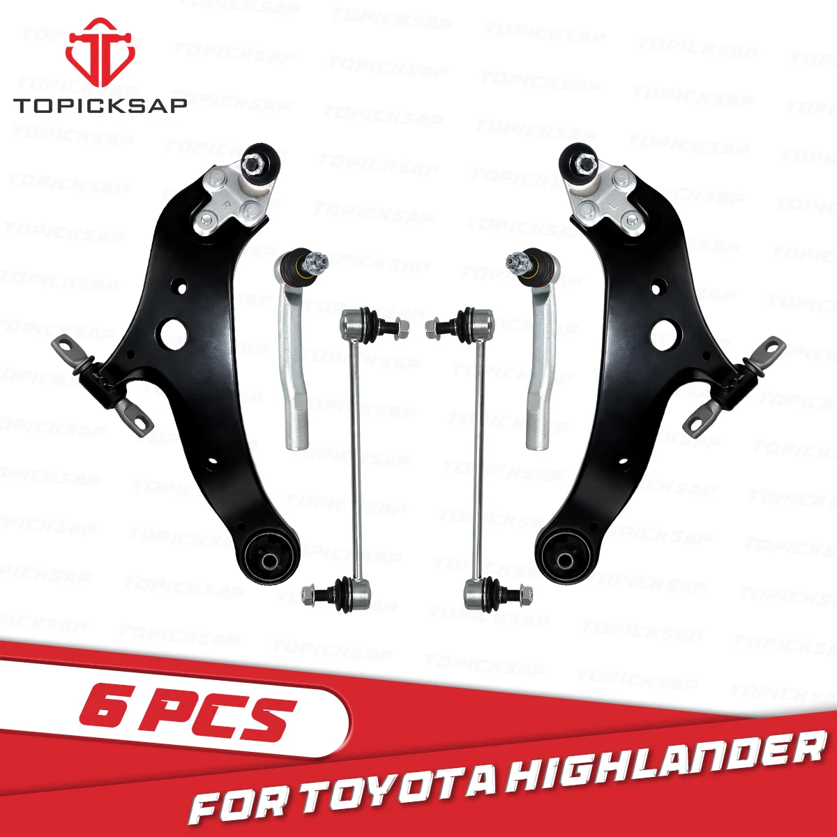 TOPICKSAP Front Lower Control Arm Sway Bar End Link Outer Tie Rod Kits for Toyota Highlander Venza Lexus RX350 2008 - 2018