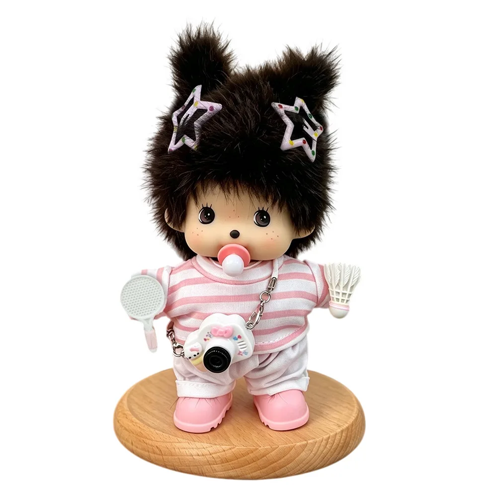 monchhichi Plush Keychains Colorful Cartoon Keyring Standing Plush Doll Backpack Ornament Anime Merchandise Graduation Gift 몬치치