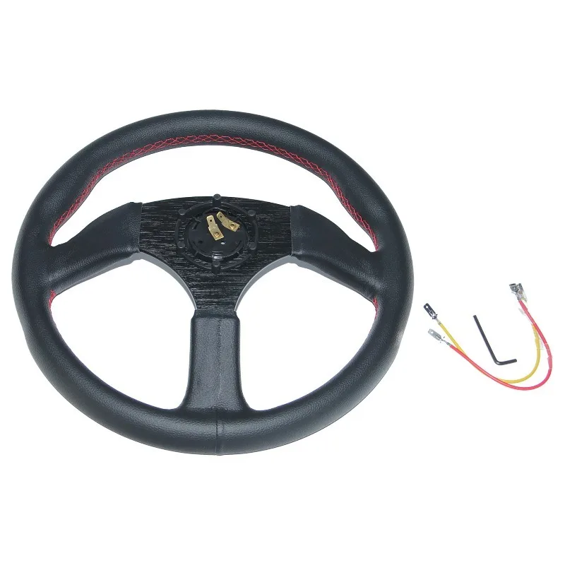 Universal Racing Steering Wheel High Quality 14 Inch Concave Leather Steering Wheel Automobile Interior Modification Accessories