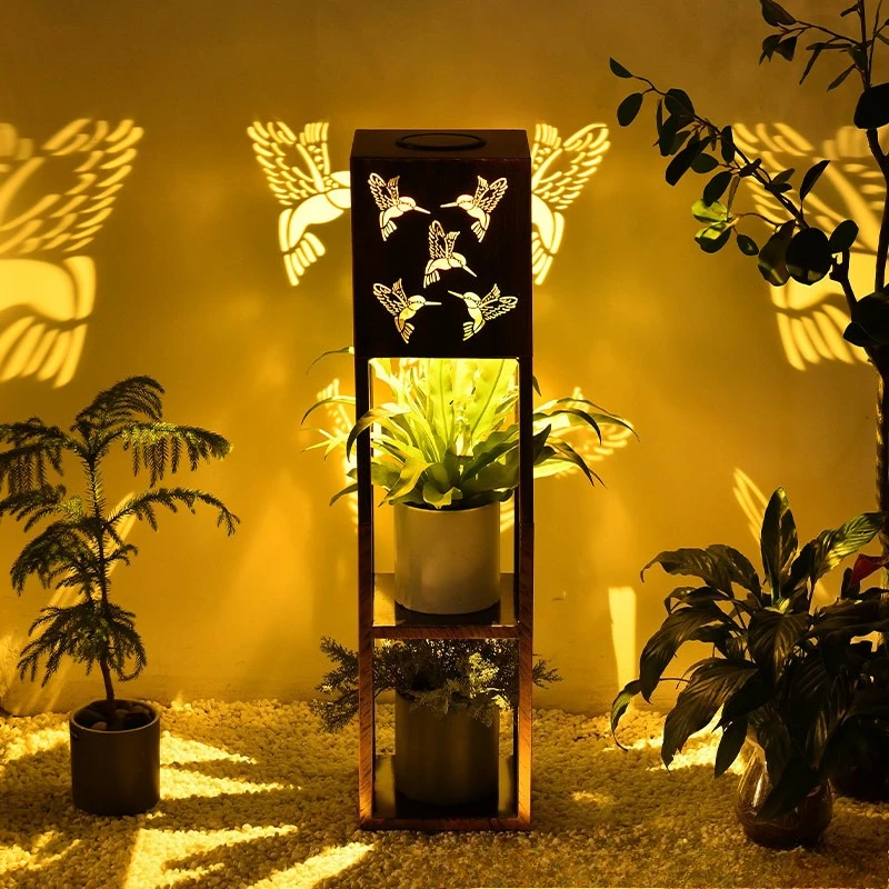 

Solar light and shadow flower stand light balcony garden villa decorative light outdoor waterproof courtyard outdoor layout ambi