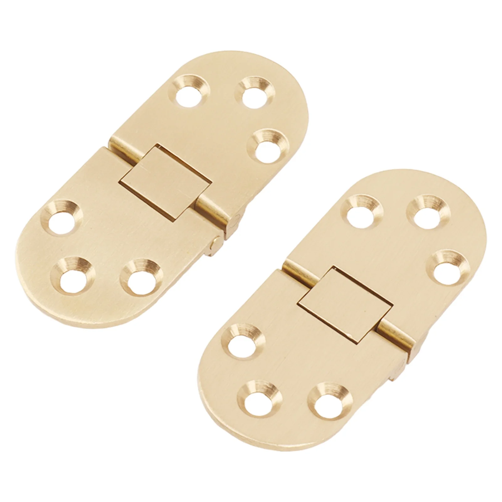 2 Sets Brass Flap Hinge with Screws Fold-Over Top Rustproof round Edge 180 Degree for Folding Table And Sewing Machine 2.5/2.0mm view 4