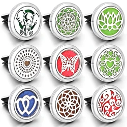 High Quality Car Aromatherapy Essential Oil Diffuser Stainless Steel 30mm Car Perfume Lockets Air Freshener Vent Clip+1Pcs Pad