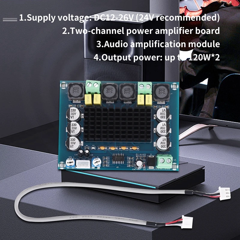 TPA3116D2 Dual-Channel Stereo High Power Digital Audio Power Amplifier Board 2X120W XH-M543