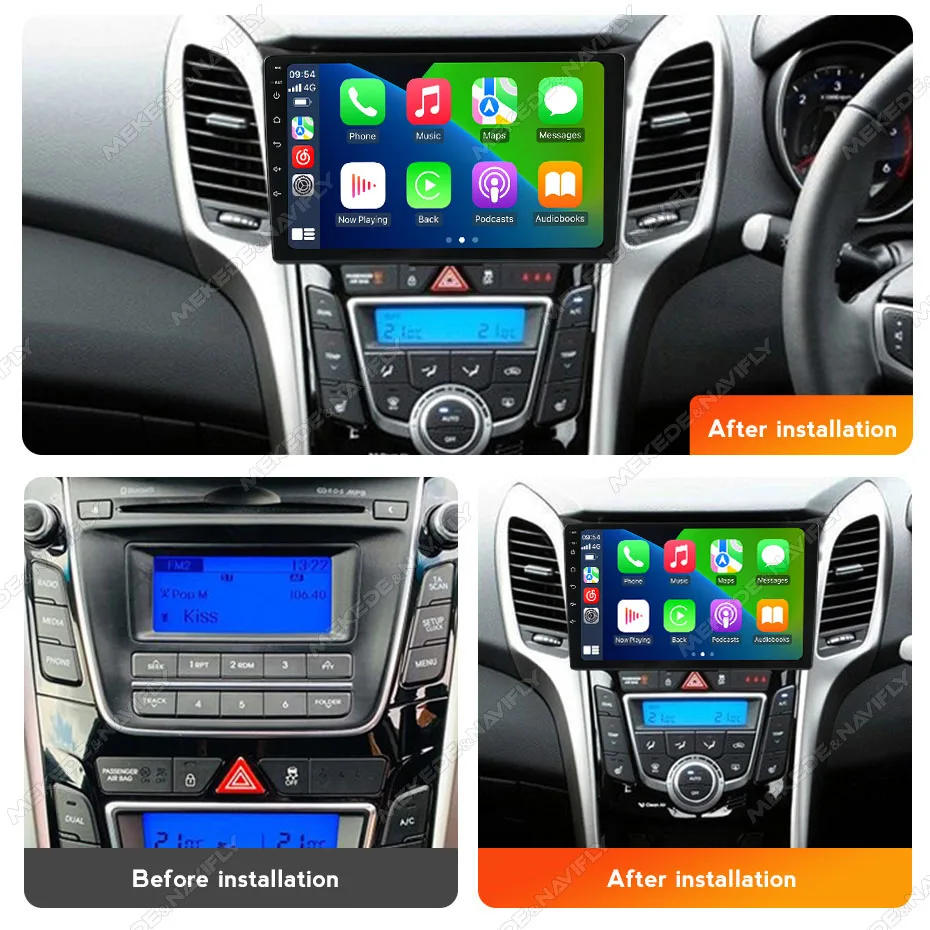 NaviFly Wireless Carplay Android 14 Auto Car Radio Stereo For Hyundai Grand i30 2011 2012-2017 Multimedia Video Player FM GPS BT