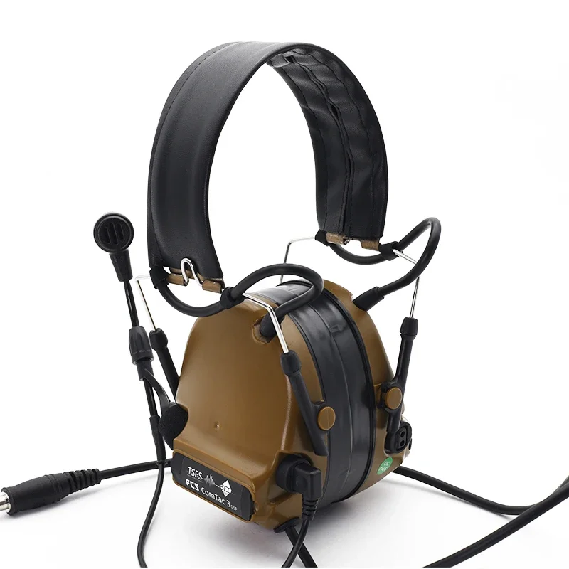 FCS-TACTICAL Comtac III 3 Headset Noise Reduction Headphone Earmuffs Shooting Protector for Walkie-Talkie PTT Radio