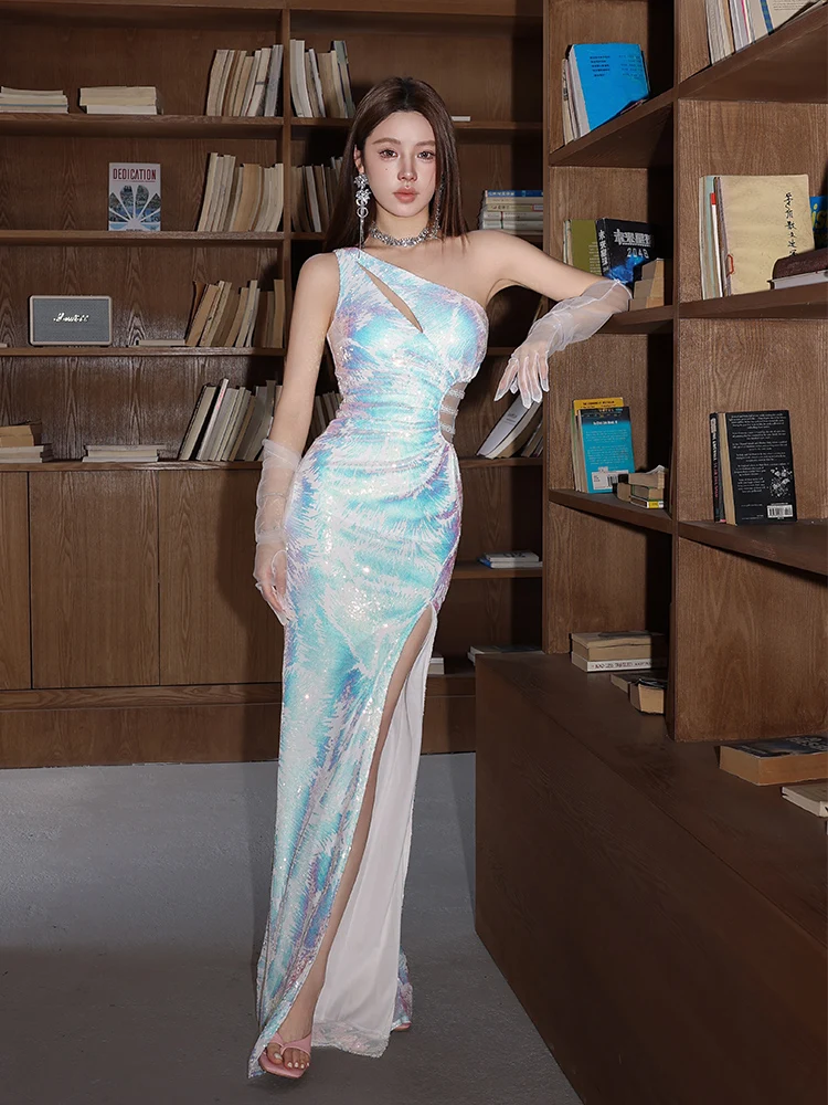 

Изысканное платье миди с пайетками и открытыми плечами для дня рождения, вечеринки, бала, новогоднего торжества