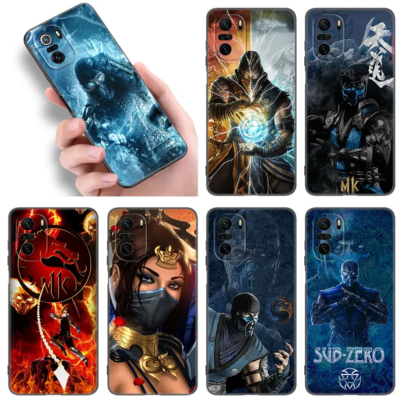 Game Mortal Kombat Black Silicone Phone Case For Xiaomi POCO X3 X4 NFC F4 GT F5 F6 M3 M4 M6 X5 X6 Pro 5G M5 C55 C65