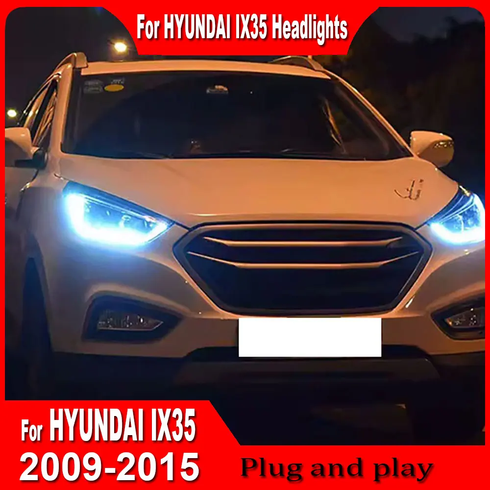 

Автомобильные фары в сборе для Hyundai IX35 Светодиодные фары 2009-2016 Светодиодные фары DRL Сигнальный объектив проектора Plug and play