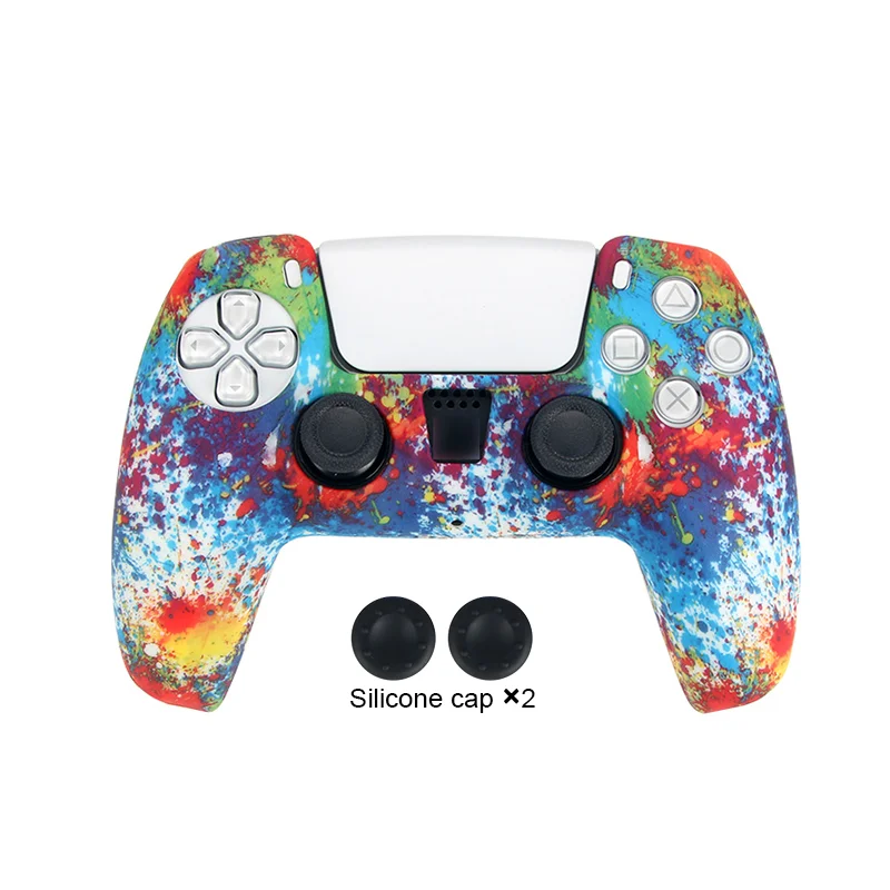 ฝาครอบป้องกันซิลิโคนข้อมูลกบสำหรับการป้องกันผิวหนังของ Playstation 5ฝาครอบนิ้วโป้งสำหรับจอยควบคุมเกม PS5