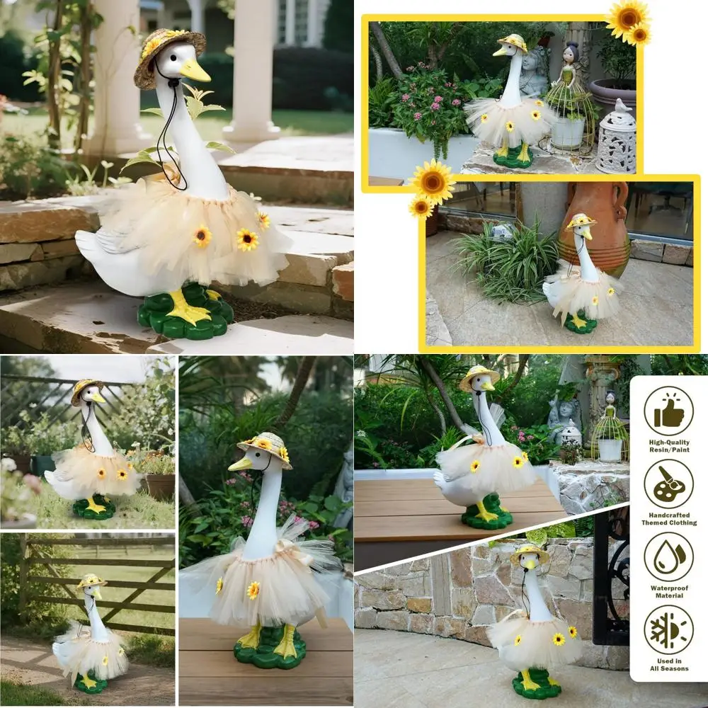

Декор для сада на открытом воздухе из смолы: 20-летняя статуя подсолнуха и гуся с забавным набором уток на день рождения