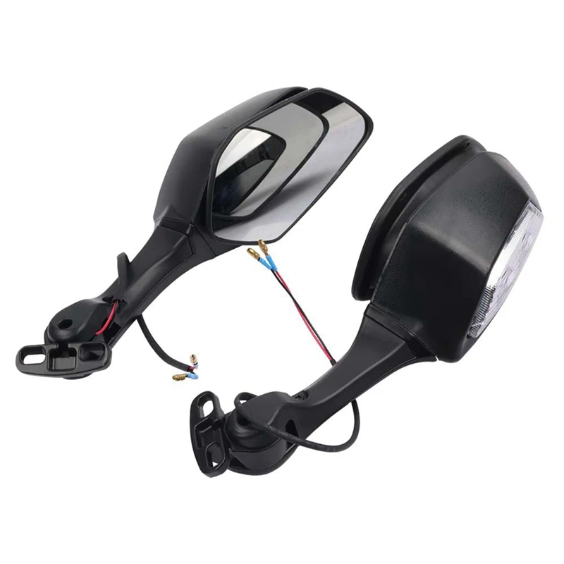 

Motorcycle Rearview Mirrors With LED Turn Signals Lights For Kawasaki Ninja 400 650 ZX-10R ZX10R