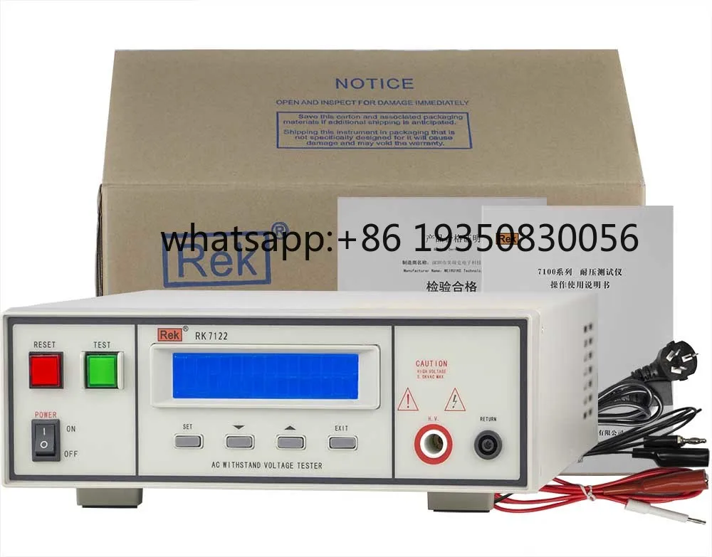 

Rek RK7122 AC 5kV 12mA DC 6kV 5mA Factory Price Programmable Insulation Withstand Voltage Test AC DC Hipot Tester