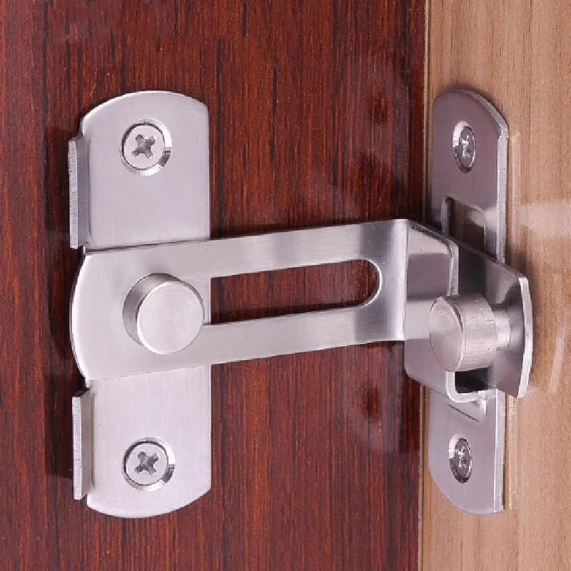 Fibbia per porta da 90 gradi Serratura in acciaio inossidabile Porta scorrevole Fibbia ad angolo retto Porta e finestra Chiusura pieghevole per bagno