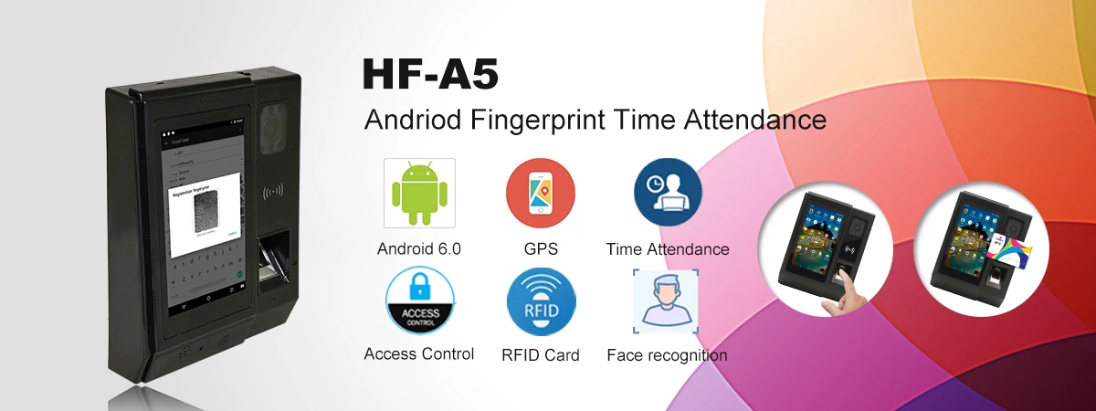 Free SDK HFSecurity A5 Free SDK Multi-language Android 6.0 Fingerprint Access Control Card Reader