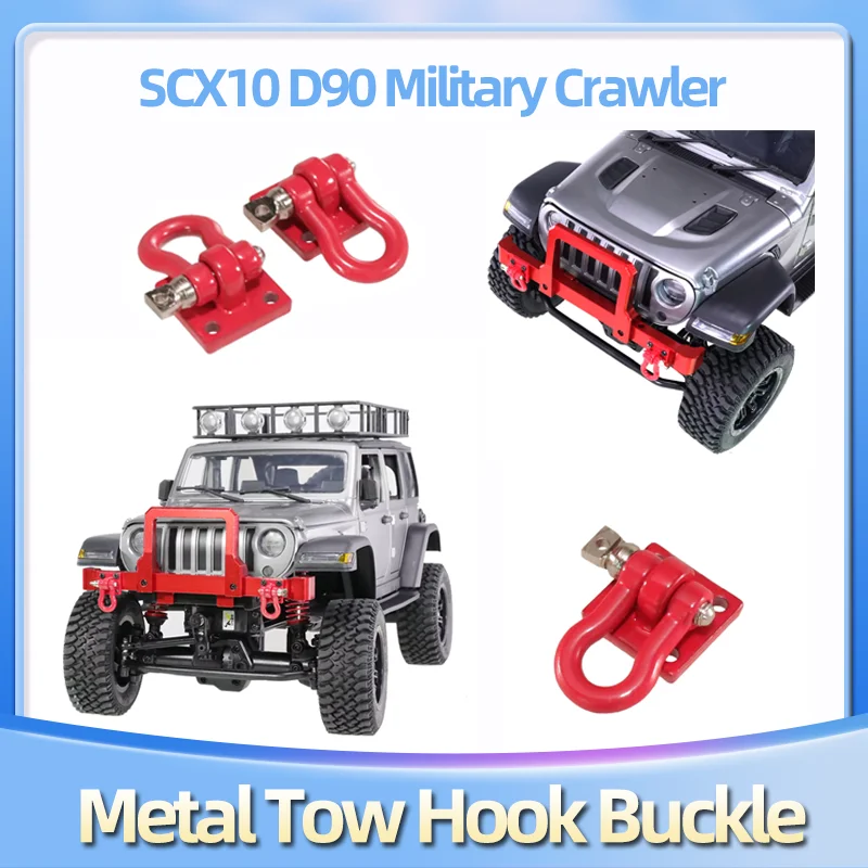 Realistic Metal Tow Hook Rescue Buckle Accessories for SCX10 D90 Military RC Crawler Truck