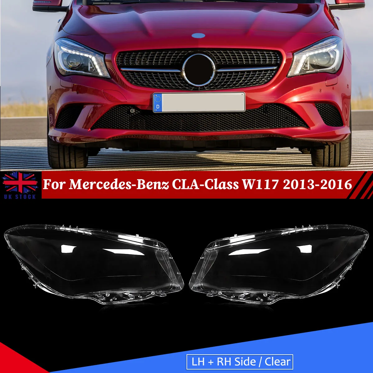 

1 Pair Headlight Lens Headlamp Cover For 2013-2016 Mercedes CLA Class W117 C117 Headlight Housing Magickit