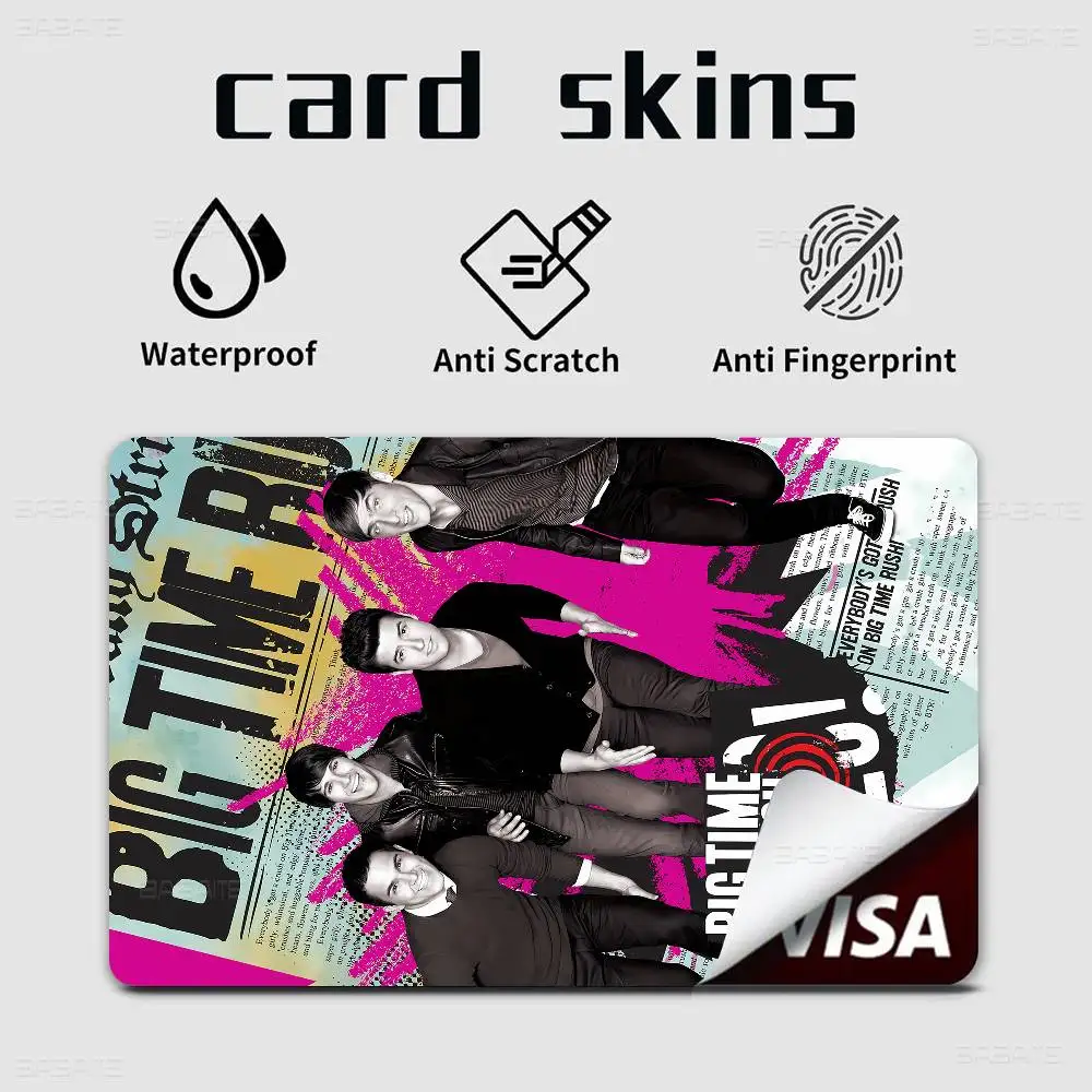 Anime Big Time Rush Cartoon Credit Card Skin Stickers for Bank Card Bus Metro Card Sticker Waterproof Women Gift